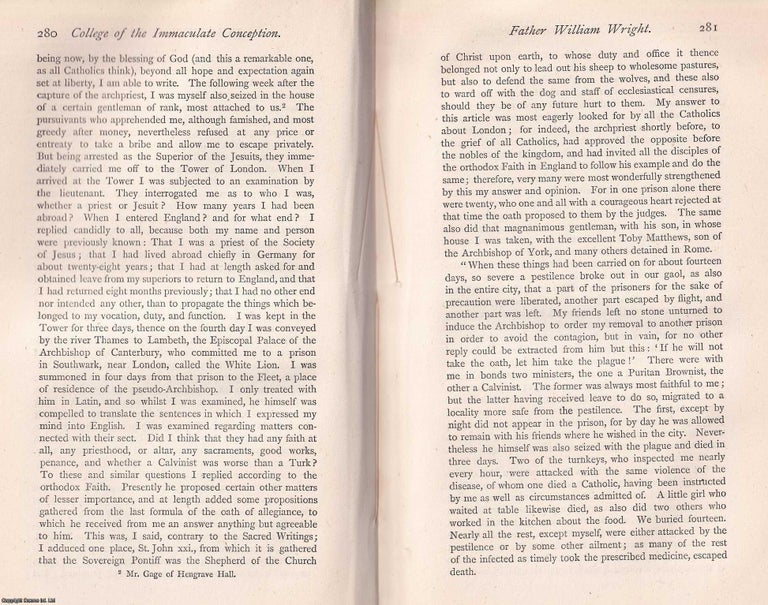 Item #370197 Life of Father William Wright, S.J. This is an article from The Records of the...