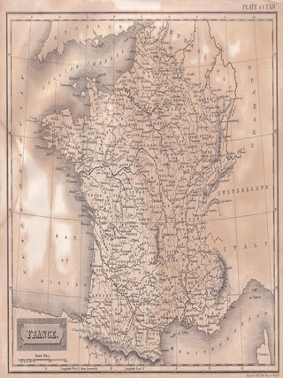 1823 : France, a large kingdom of Europe. With an engraved map. A rare original article from the Encyclopaedia Britannica, 1823.