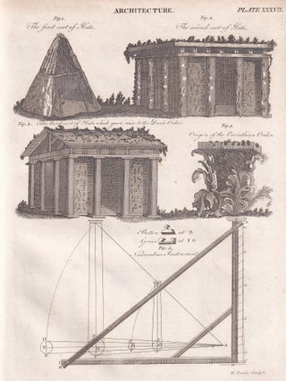 1823 : Architecture. With 20 copper engravings. 40 pages, 20 engraved plates. An article printed in 1823, written by Charles Maclaren (editor).