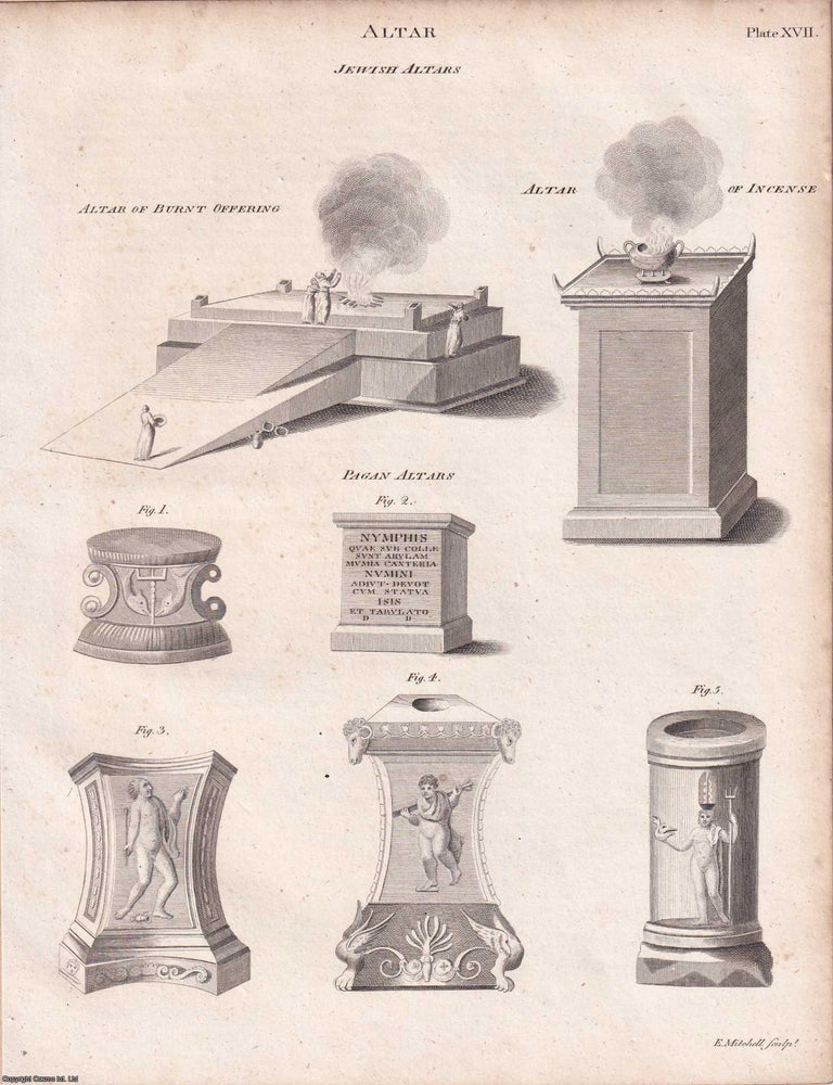 Item #370371 1823 : Altars, a place upon which sacrifices were offered. 1 plate & Accompanying...