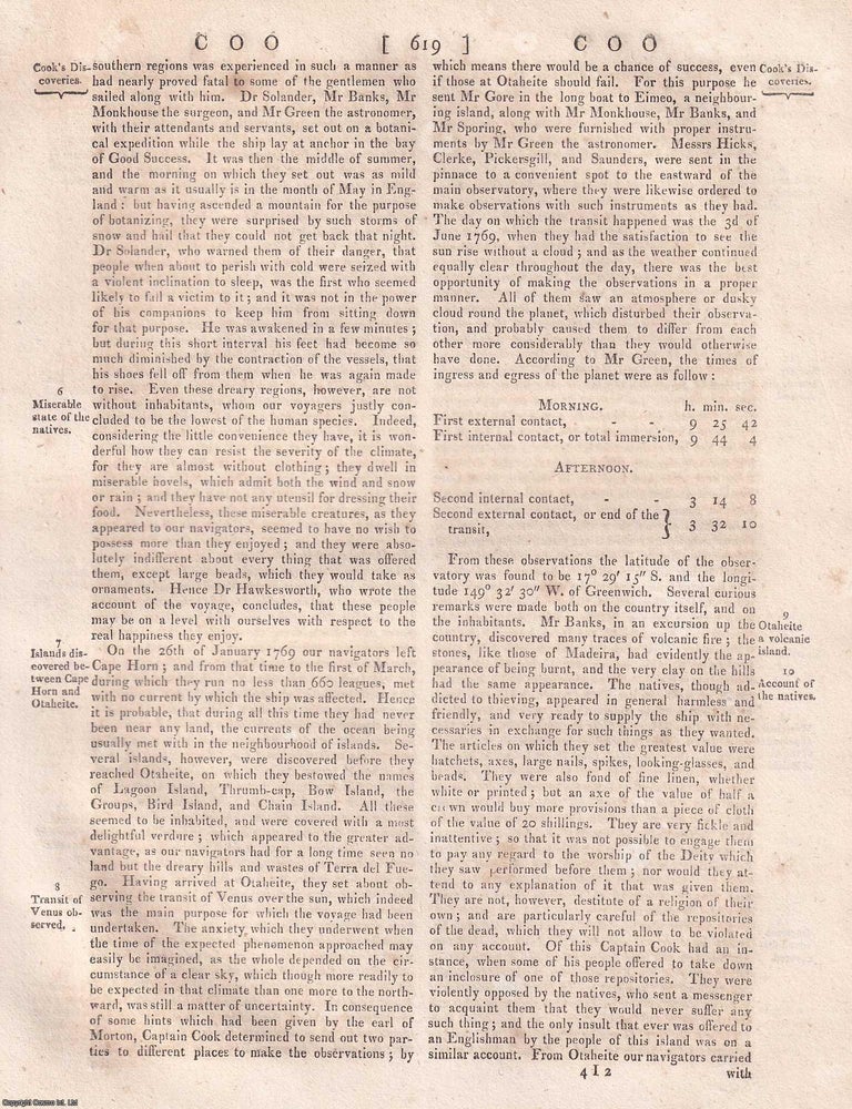 Item #370374 1823 : Captain James Cook, one of the ablest and most celebrated navigators of any...