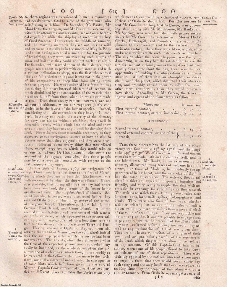 Item #370374 1823 : Captain James Cook, one of the ablest and most celebrated navigators of any...