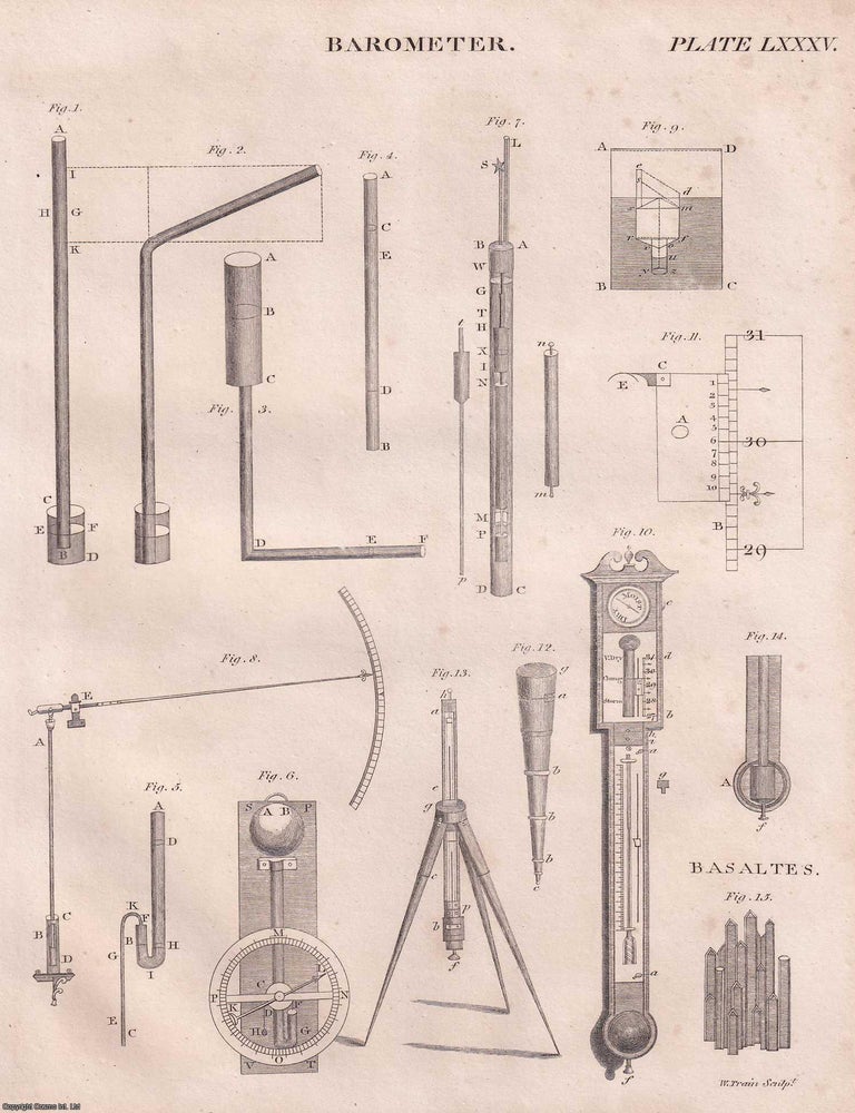 Item #370383 1823 : Barometers, for measuring the weight of the atmosphere. 1 plate &...
