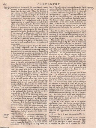 1823 : Carpentry. 6 plates & Accompanying Text. 26 pages, 6 plates. An article printed in 1823, written by Charles Maclaren (editor).