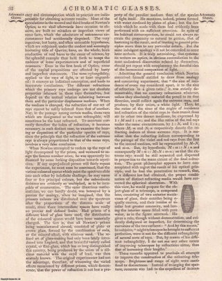 1823 : Achromatic Glasses. 10 pages. An article printed in 1823, written by Charles Maclaren (editor).