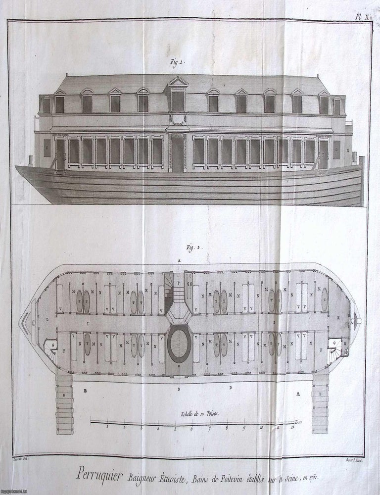 Item #370558 1765 : Wig Making. Bath-Keeper, 1761 Baths of Poitevin, the Seine River. Titled in...