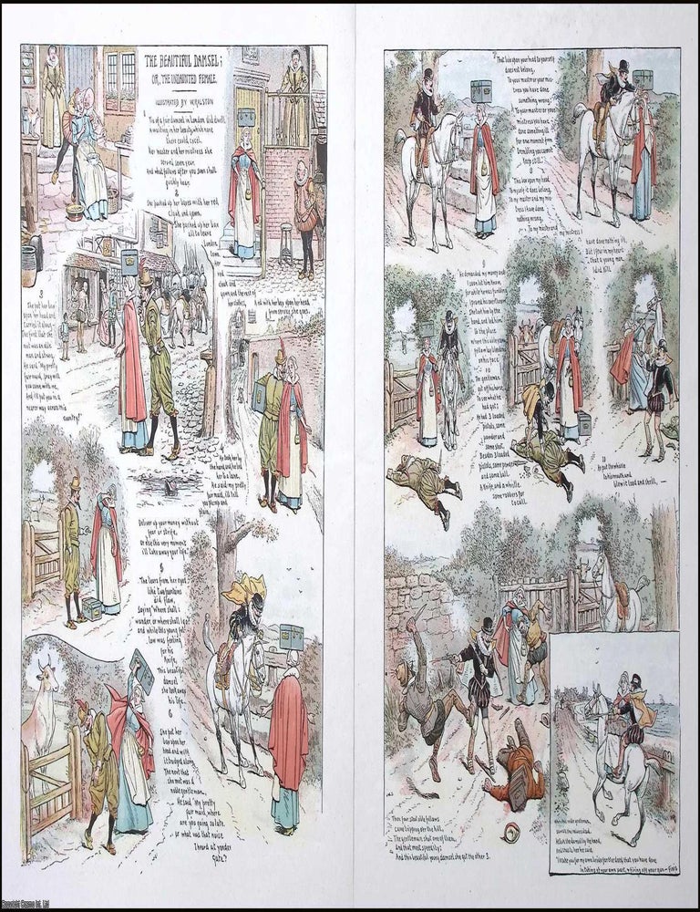 Item #370647 The Beautiful Damsel; or, the Undaunted Female. A Two Page Humorous colour print....