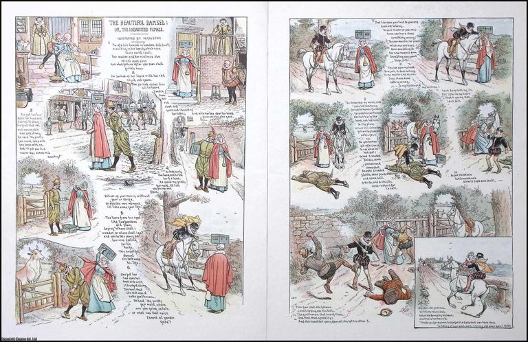 Item #370647 The Beautiful Damsel; or, the Undaunted Female. A Two Page Humorous colour print....