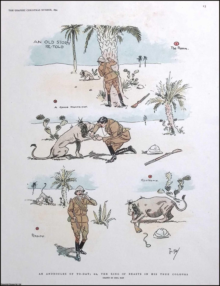 Item #370649 An Androcles of Today; or, the King of Beasts in His True Colours. A Humorous print,...