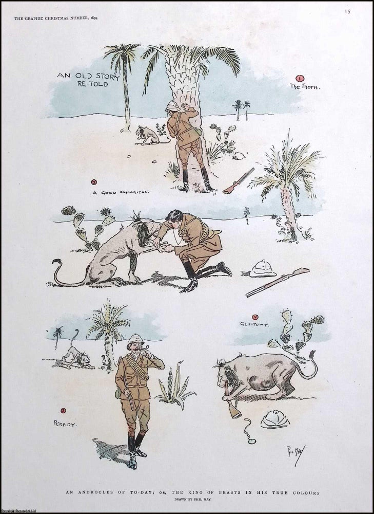 Item #370649 An Androcles of Today; or, the King of Beasts in His True Colours. A Humorous print,...