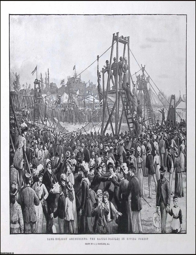 Item #370651 The Razzle-Dazzles in Epping Forest : Bank Holiday Amusements. Drawn by C.J....