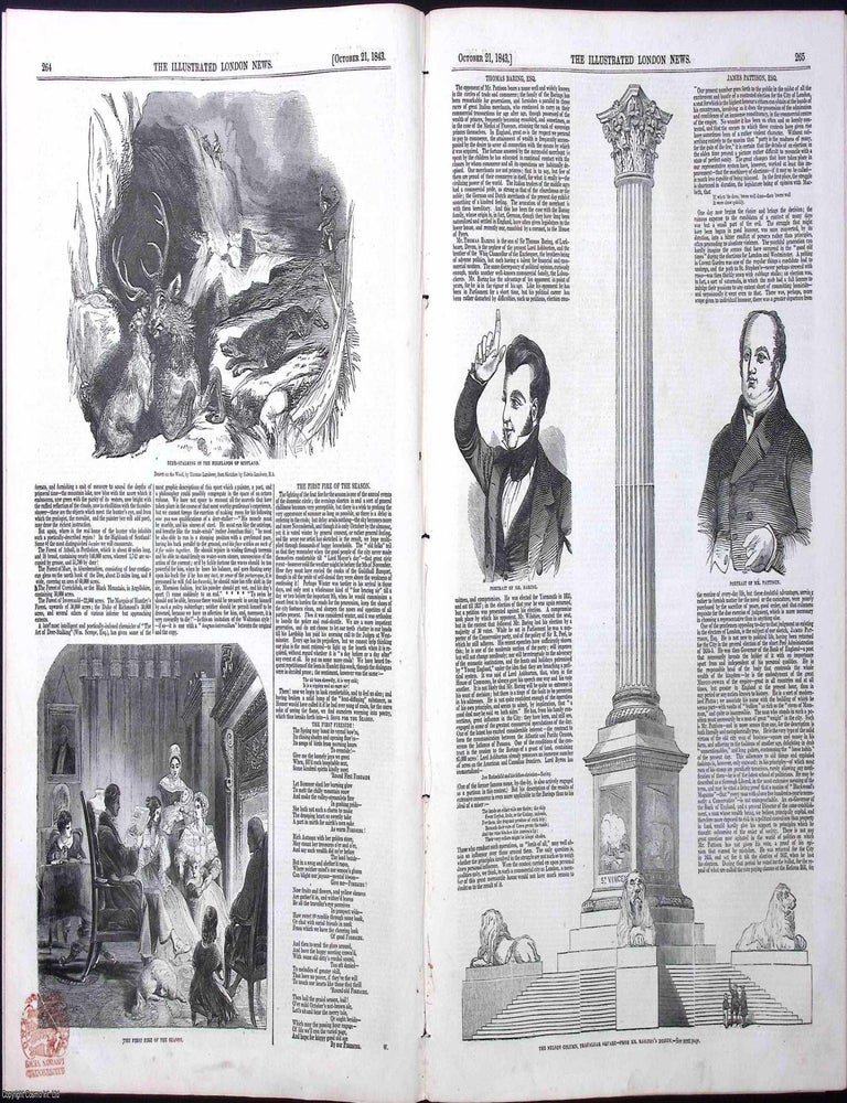 Item #370661 ILN 1843 : Ireland & O'Connell, the State Prosecutions; Nelson's Column, Trafalgar Square; All contained in a COMPLETE original issue of The Illustrated London News. Issue No 77, Oct 21, 1843. A rare, original issue from The Illustrated London News, carefully removed and preserved : an important artifact of journalism's golden age! ILLUSTRATED LONDON NEWS.