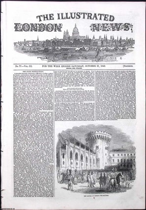 ILN 1843 : Ireland & O'Connell, the State Prosecutions; Nelson's Column, Trafalgar Square; All contained in a COMPLETE original issue of The Illustrated London News. Issue No 77, Oct 21, 1843. A rare, original issue from The Illustrated London News, carefully removed and preserved : an important artifact of journalism's golden age!