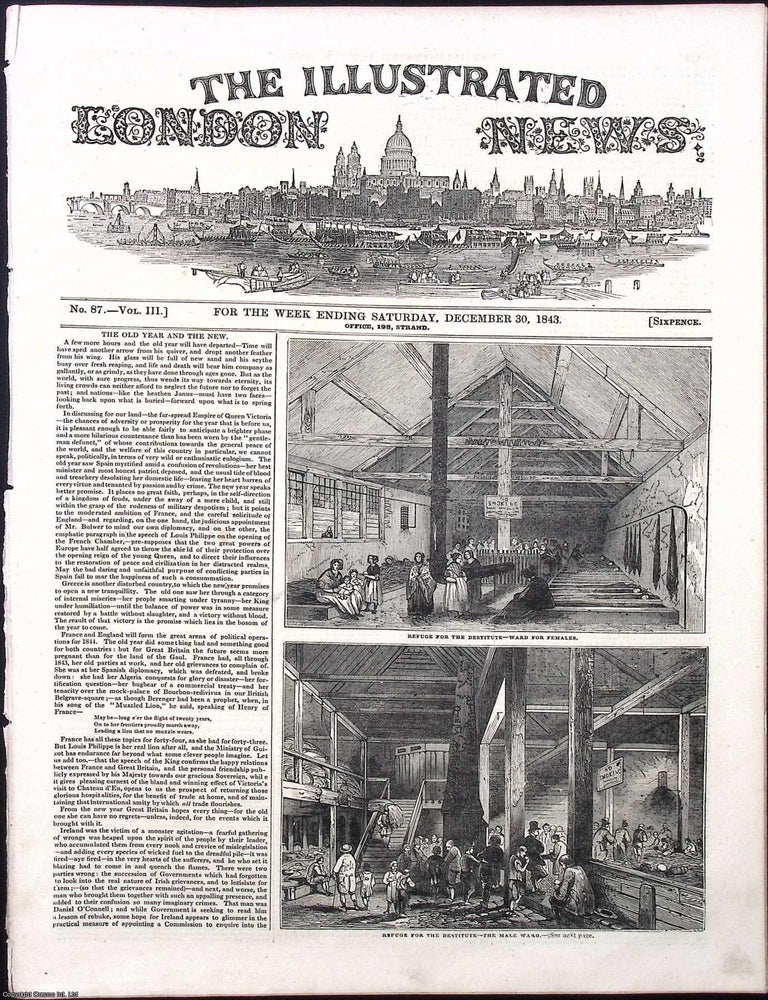 Item #370670 ILN 1843 : Refuge for the Destitute; The Highlands of Ethiopia; All contained in a COMPLETE original issue of The Illustrated London News. Issue No 87, Dec 30, 1843. A rare, original issue from The Illustrated London News, carefully removed and preserved : an important artifact of journalism's golden age! ILLUSTRATED LONDON NEWS.
