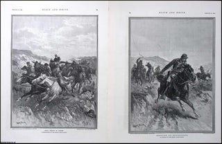 Sioux Wars - the Ghost Dance War. Four full page engravings by Frank Fellar. Original prints from The Black and White Magazine, 1891.