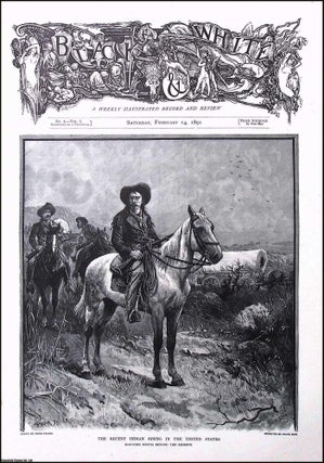 Sioux Wars - the Ghost Dance War. Four full page engravings by Frank Fellar. Original prints from The Black and White Magazine, 1891.