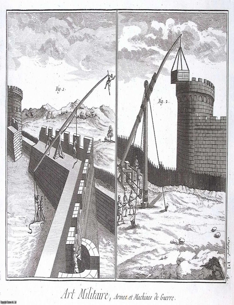 Item #370860 1765 : Art Militaire, Armes et Machines de Guerre, plate 4. This is an original...