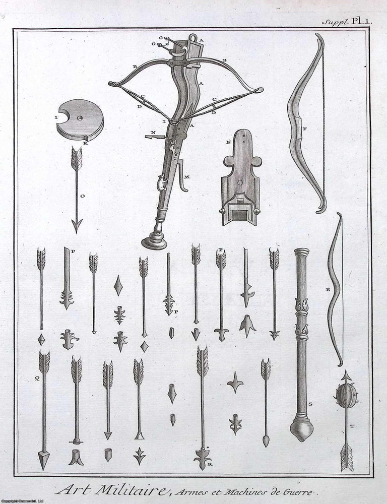 Item #370862 1765 : Art Militaire, Armes et Machines de Guerre, plate 1. This is an original...