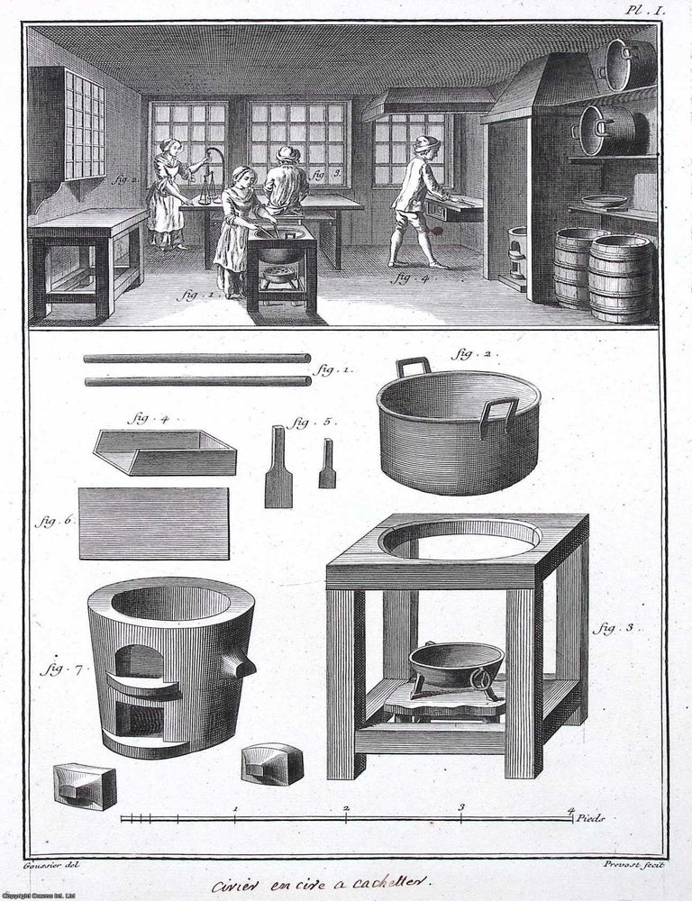 Item #370884 1765 : Civier en cive a cachetter, plate 1. This is an original print from Diderot...