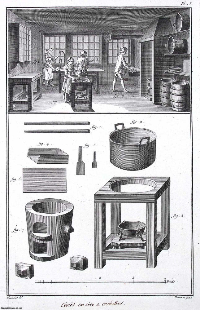 Item #370884 1765 : Civier en cive a cachetter, plate 1. This is an original print from Diderot...