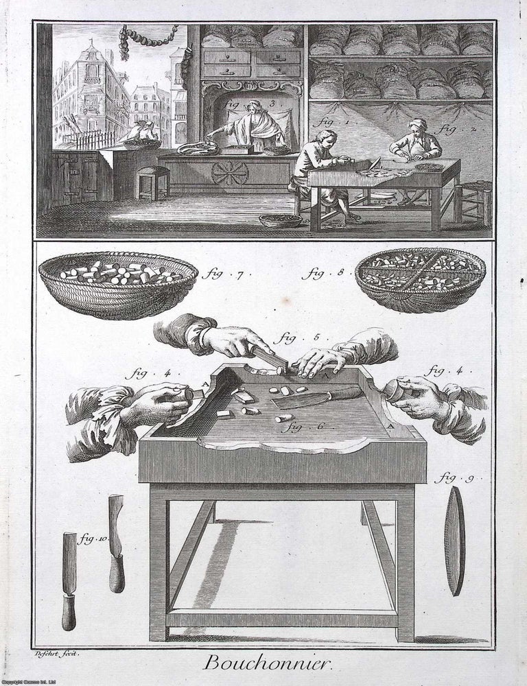Item #370900 1765 : Bouchonnier. This is an original print from Diderot &...