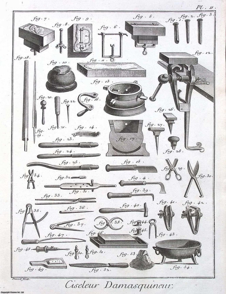 Item #370922 1765 : Ciseleur Damasquineur. This is an original print from Diderot &...