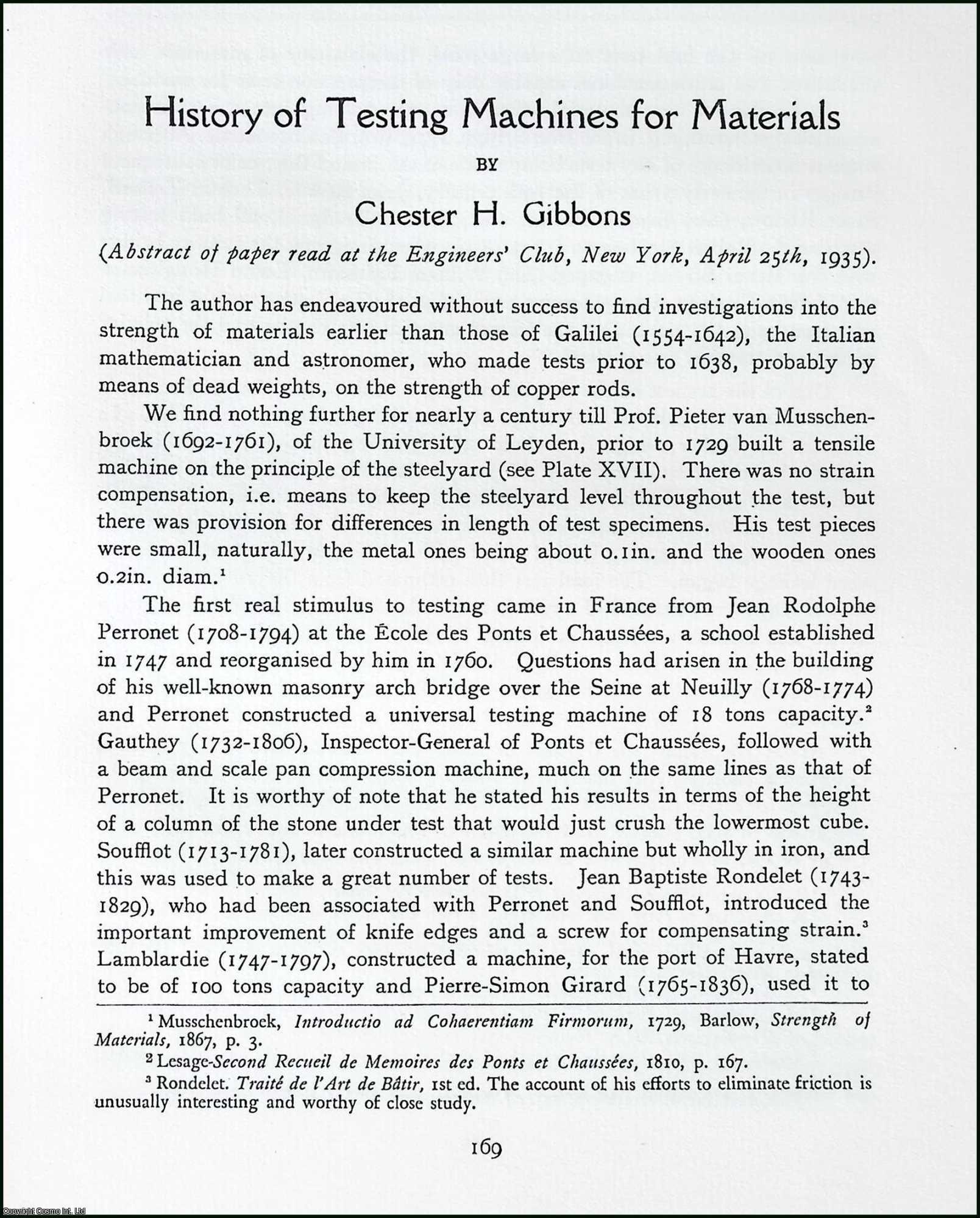 History of Testing Machines for Materials. This is an uncommon original ...