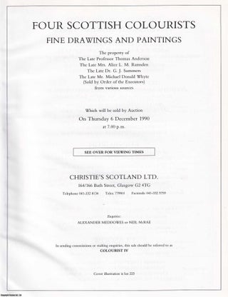 Four Scottish Colourists : John Duncan Fergusson, Samuel John Peploe, Francis C.B. Cadell, George Leslie Hunter. Christie's Auction Catalogue. 6th December 1990.