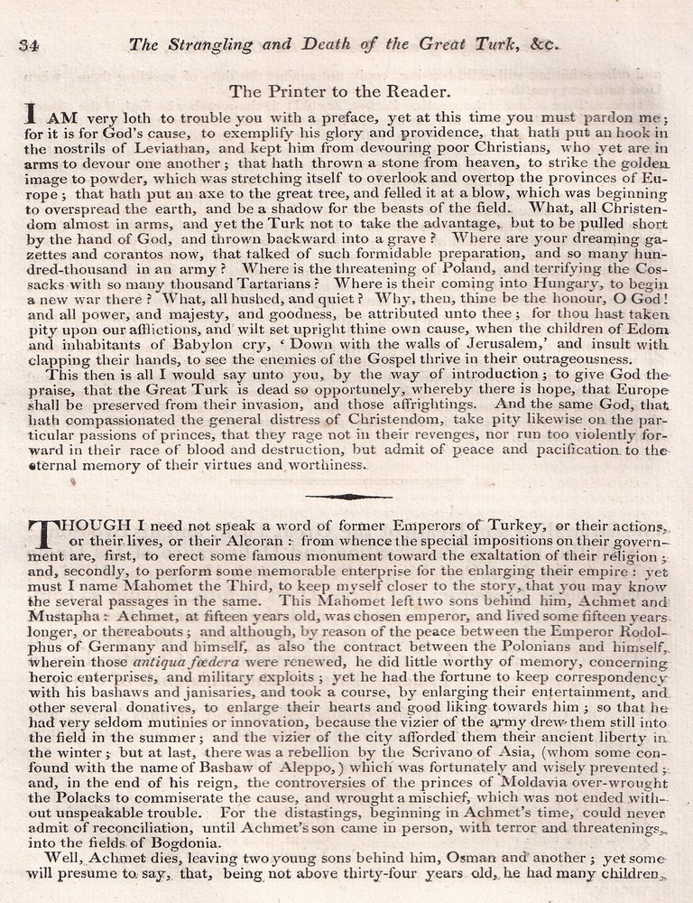 The Strangling and Death of the Great Turk, and his two Sons; with the ...