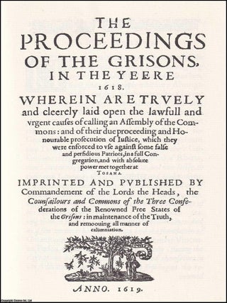 1619 : The Proceedings of the Grisons, in the year 1618. Wherein are truly and clearly laid open. CANTON OF THE GRISONS.