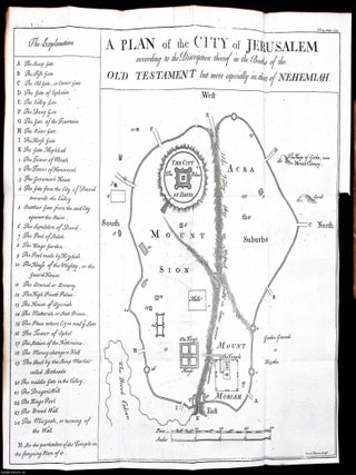 1748. Engraving: A plan of the city of Jerusalem according to Old Testament descriptions, PLAN OF ANCIENT JERUSALEM FROM.