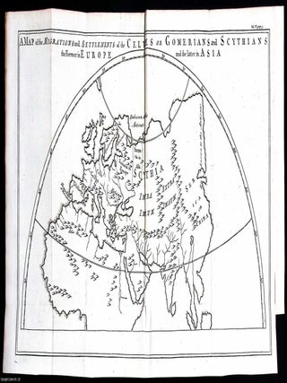 1748. Engraving: A map of the migrations and settlements of the Celts or Gomerians in Europe, and. MAP OF THE MIGRATIONS OF.