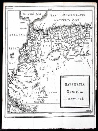 1748. Engraving: A map of Mauretania, Numidia and Gaetulia. Folding map 8 x 12 inches, from The. NUMIDIA MAP OF MAURETANIA.
