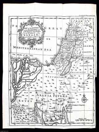 1748. Engraving: A map of the journey in the wilderness and the conquest and partition of Canaan. MAP OF THE ISRAELITE JOURNEY.