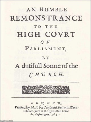 1640 : An Humble Remonstrance to the High Court of Parliament. By Joseph Hall. 1640 RELIGIOUS CONTROVERSY.