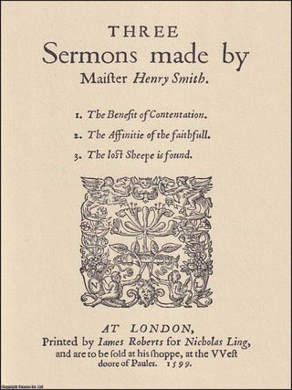 1599 : Three Sermons made by Master Henry Smith. 1599 MASTER HENRY SMITH.