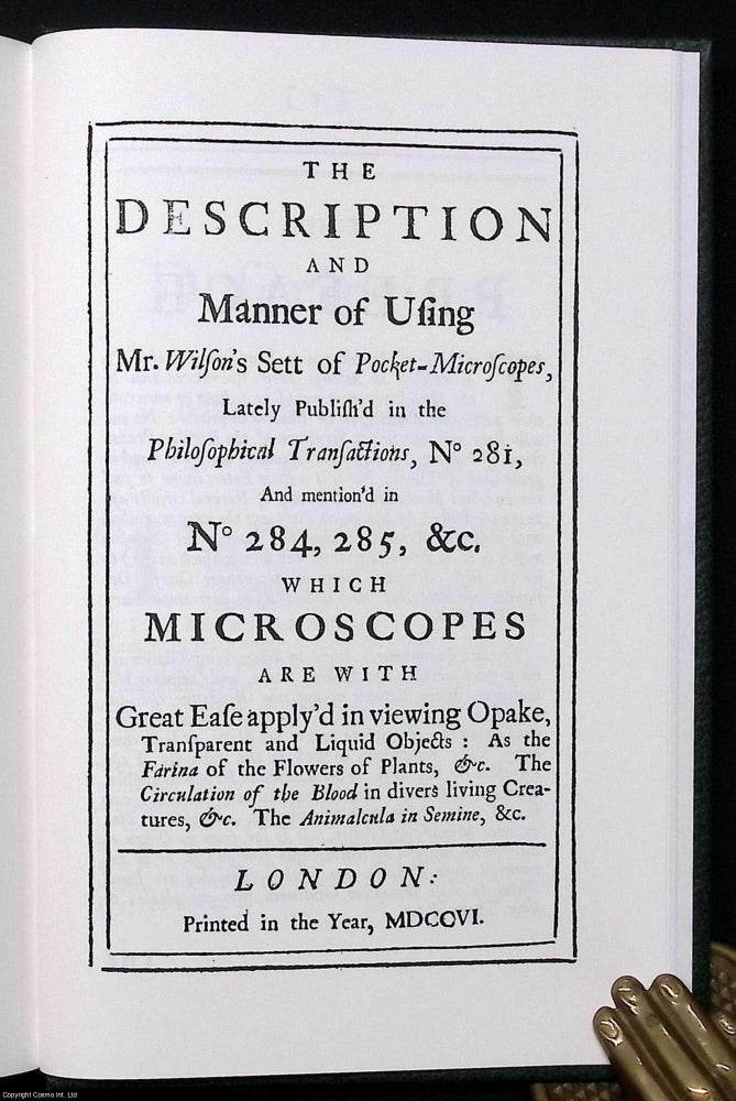 Item #372104 The Microscope Made Easy and Pocket Microscopes (Henry Baker, 1769). The Nature,...