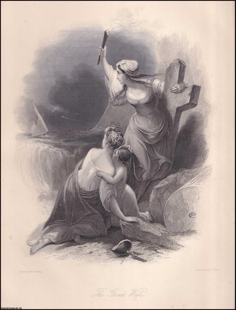 Item #372535 The Greek Wife. Drawn by W. Perring. Engraved by J. Hall. A Steel Plate Engraving...