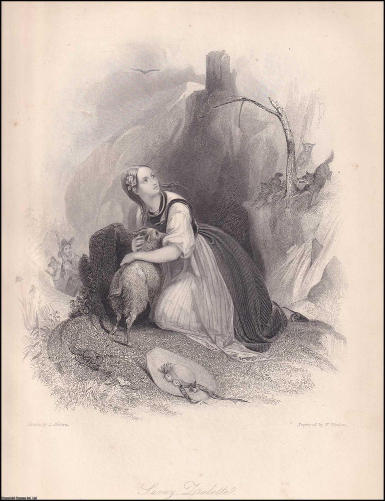 Item #372538 Savoy Zullette : A French Girl from Savoy protecting Mountain Sheep from...