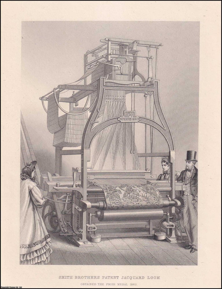 Item #372555 Smith Brothers Patent Jacquard Loom. A Steel Plate Engraving from The Industrial...