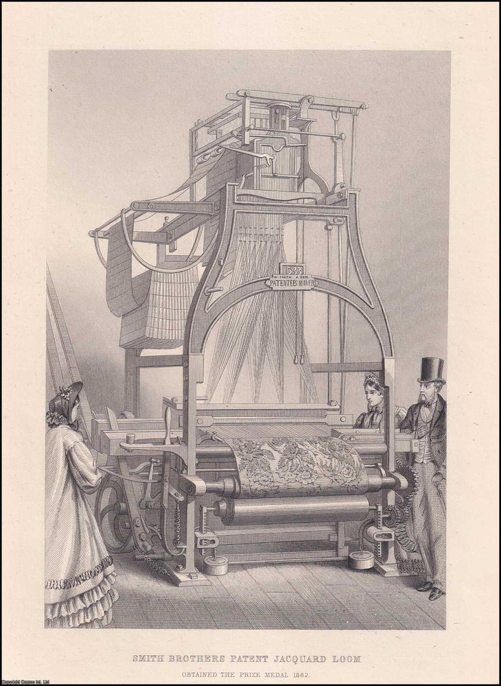 Item #372555 Smith Brothers Patent Jacquard Loom. A Steel Plate Engraving from The Industrial...