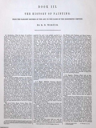 The History of Painting (with over 200 woodcuts) : From the earliest records of the Art, to the close of the 18th Century. By R.N. Wornum. An Illustrated chapter from The Industrial Arts & Sciences of All Nations, c.1865. An article printed in Undated, c.1865.