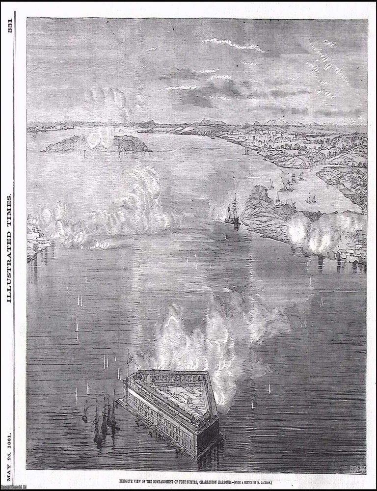 Item #372583 Birdseye View of the Bombardment of Fort Sumter, Charleston Harbour. From a Sketch...