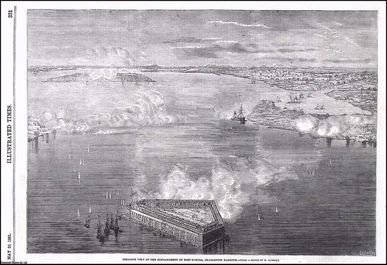 Item #372583 Birdseye View of the Bombardment of Fort Sumter, Charleston Harbour. From a Sketch...