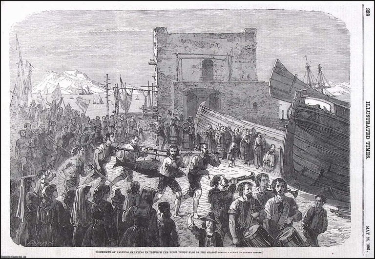 Item #372584 Fishermen of Palermo carrying in Triumph the First Tunny-Fish of the Season. From a...
