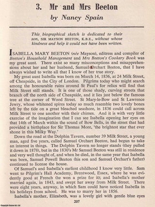 Mr and Mrs Beeton, a biographical sketch. An original article from the Saturday Book, 1945. Nancy Spain.