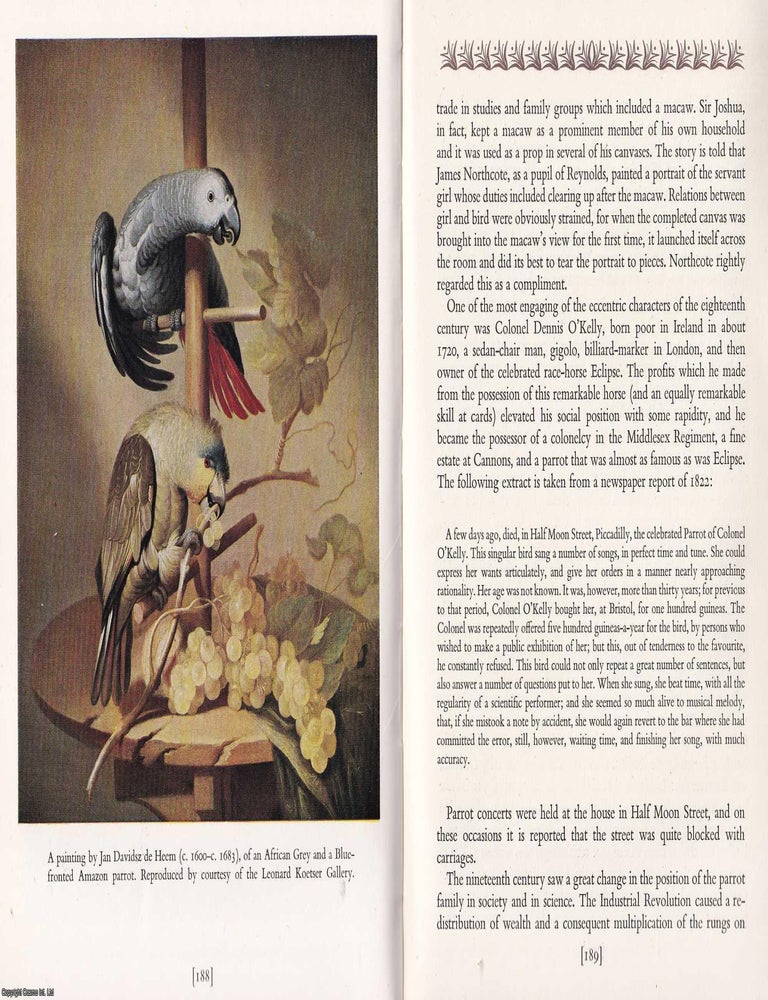 Item #372621 The Social History of The Parrot. An original article from the Saturday Book, 1961....