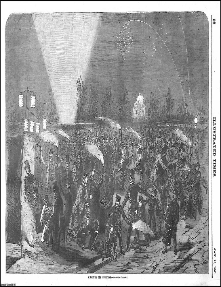 Item #372666 A Night on the Serpentine, Hyde Park, London. Drawn by McConnell. An original print...