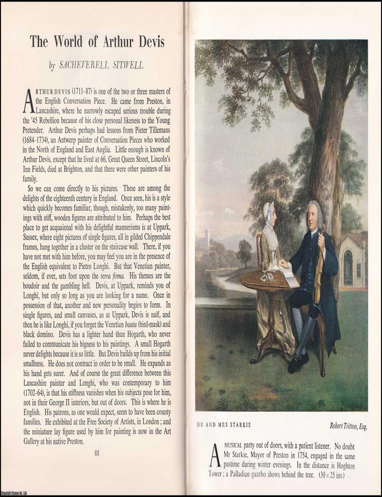 Item #372714 The World of Arthur Devis. By Sacheverell Sitwell. An original article from the Saturday Book, 1952. CONVERSATION PIECES.
