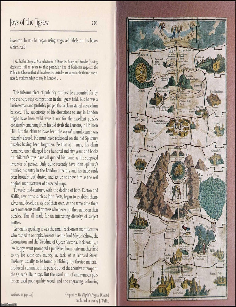 Item #372728 Joys of the Jigsaw, a history of jigsaw publishing. By Linda Hannas. An original article from the Saturday Book, 1969. JIGSAW HISTORY.
